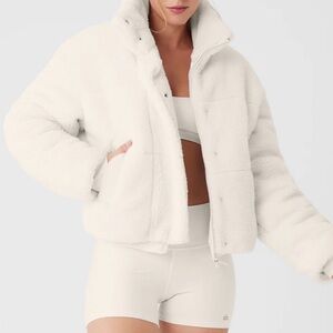 ALO Yoga White Fleece Jacket